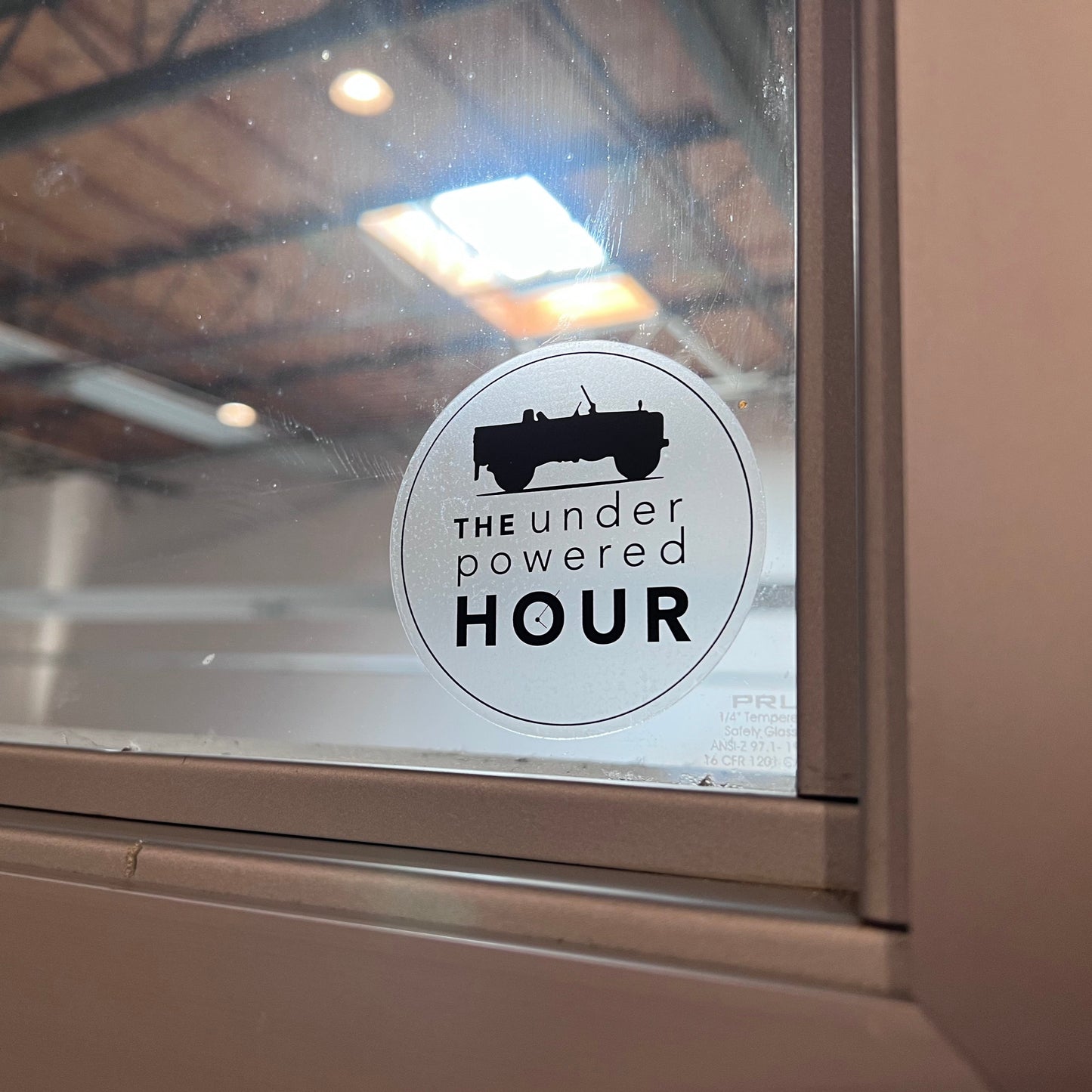 The Underpowered Hour Logo Sticker - Frost Clear