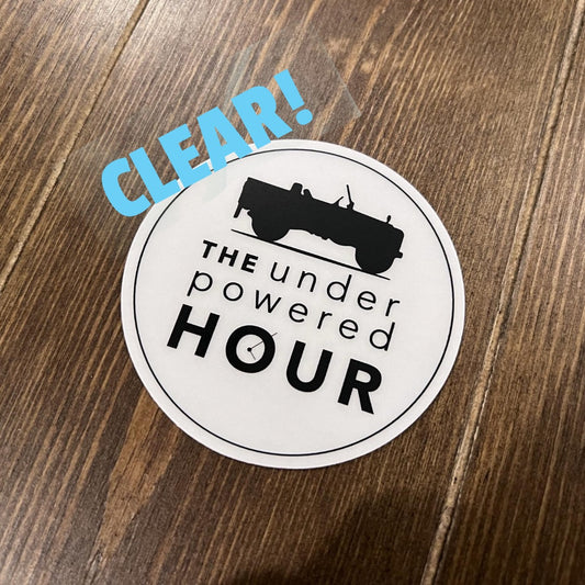 The Underpowered Hour Logo Sticker - Frost Clear